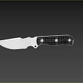 Tactical Knife With Stainless Steel Blade Black Handle And Gold Rivets