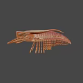 Game and Movie Character Fantasy Creature With Brown Red Exoskeleton Tentacles And Fins