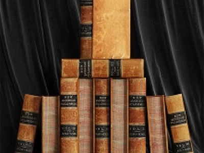 Vintage Stacked Old Books Collection With Various Colored Spines And Classic Titles 3d model