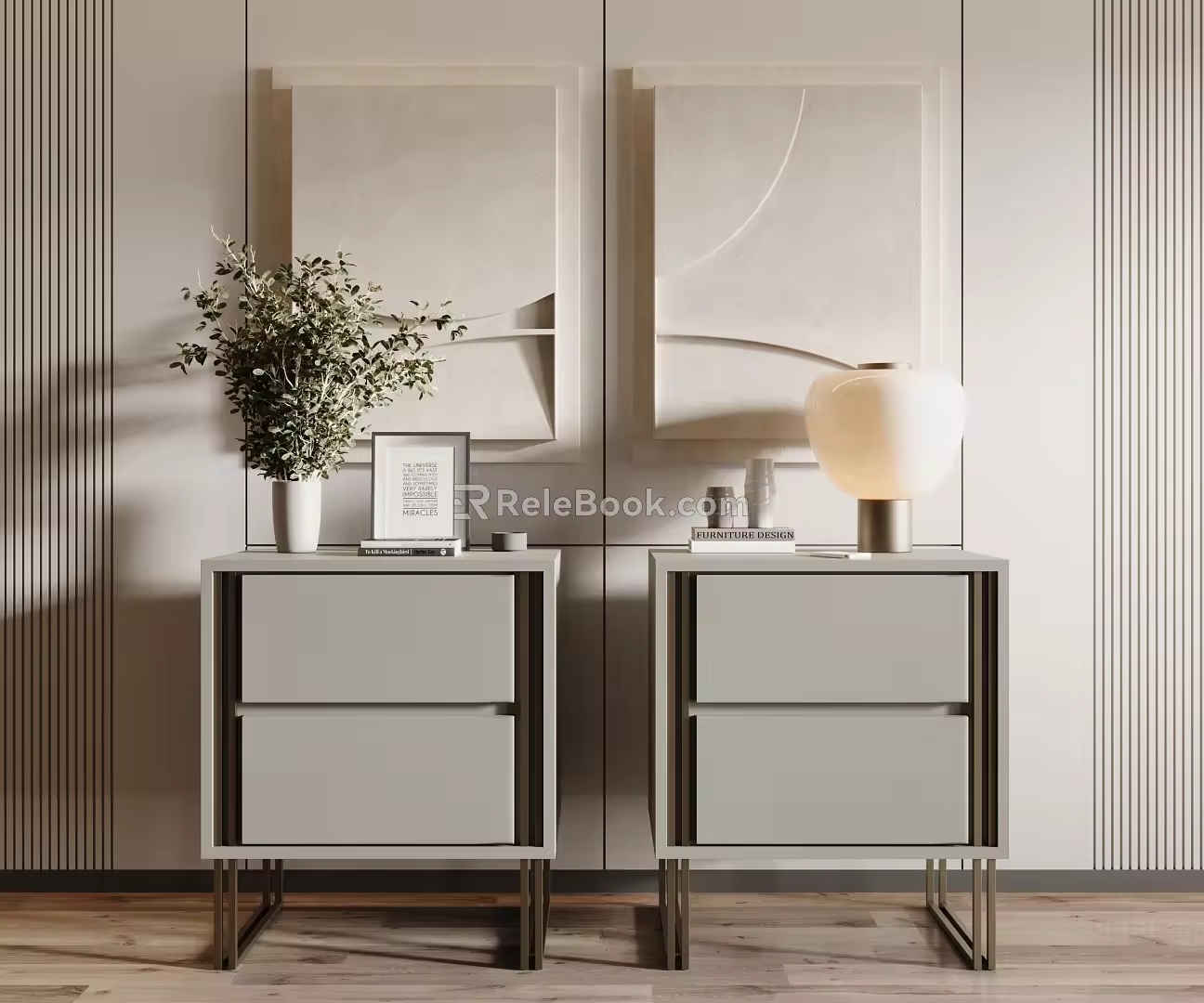 Modern bedside table 3d model
