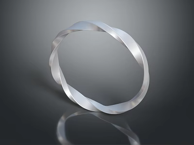 Elegant Modern Polished Silver Bracelet With Unique Twisted Design Fashion Accessory 3d model