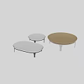 Elegant Modern Coffee Tables Featuring Brown Round And Silver Oval Shapes 3d model