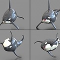 Killer Whale with Bound and Animated Orcas Sea Creatures 3d model