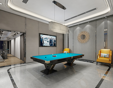 modern billiard room leisure hall 3d model