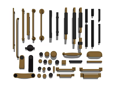 Various Styles Metal Handles for Cabinets Drawers in Gold Black Colors 3d model