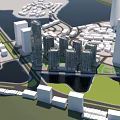 Modern Waterfront Residential Buildings With Lush Greenery And Scenic Seaside View