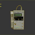 White Nuclear Radiation Detector With Digital Display Control Buttons And Cable 3d model