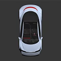 Sleek Silver Futuristic Concept Car With Transparent Roof And Red Seats