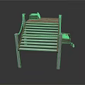 Metal Frame Shelf With Wooden Slats Chain And Small Storage Box