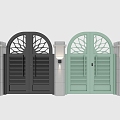 Modern courtyard entrance door 3d model