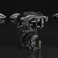 Giant Mech Game Movie Character Design With Human Figure For Scale