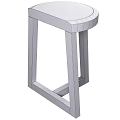 Modern Wooden Stool With Curved Seat And Simple Leg Structure Design