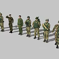 Multiple Military Game And Movie Characters In Various Uniforms And Gear
