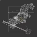 Rock And Muscle Monster Character With Glowing Yellow Lights Textured Body Standing On Platform