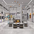 Modern Clothing Store Interior With Fashion Apparel Mannequins And Display Racks