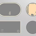 Smart LED Illuminated Mirrors in Oval Round Rectangular Shapes with Touch Control and Digital 3d model