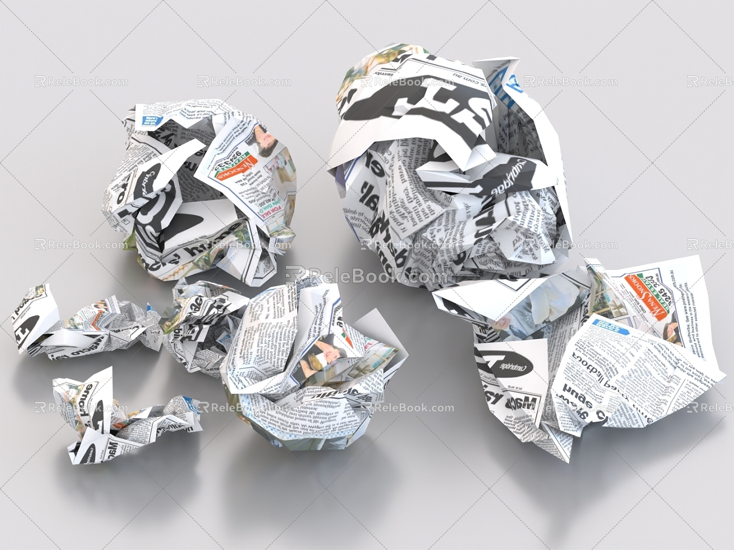 Paper ball waste paper paper paper newspaper paper paper scraps 3d model