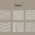 Poliform Decorative Wall Panels With Various Textured Patterns For Interior Design 3d model