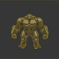 Silver Mechanical Humanoid Character With Muscular Build Complex Structure And Metallic Texture 3d model