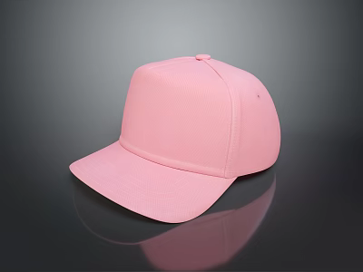 Pink Baseball Cap For Daily Wear With Casual Style And Soft Material 3d model
