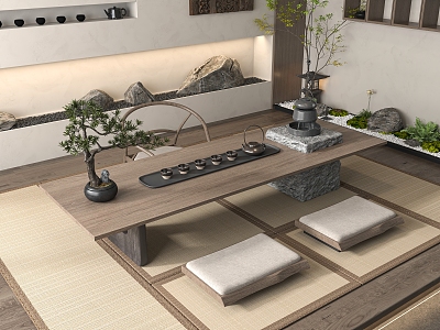 New Chinese Tea Table and Chair 3d model