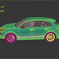 Teal SUV with Metallic Finish Gold Wheels and Red Brake Calipers Modern Luxury Design