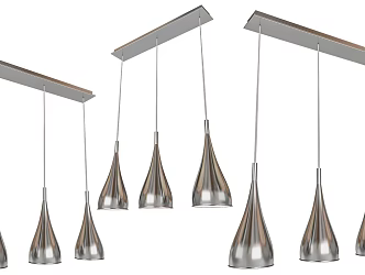 Modern stainless steel silver chandelier post-modern restaurant bar chandelier stainless steel water drop chandelier brushed stainless steel bar chandelier 3d model