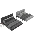 Modern Soft Padded Double Bed With Matching Bedding And Side Tables For Stylish Home Bedroom