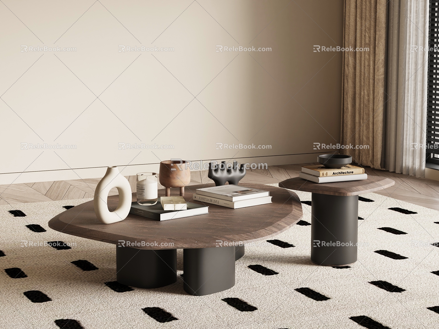 Modern Middle Ancient Style Coffee Table 3d model