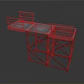 Industrial Metal Platform Equipment With Steel Frame Grated Floor Guardrails And Yellow Warning Strips