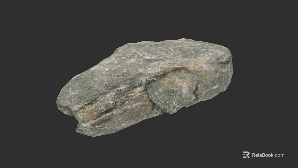 Natural Gray Stone Rock With Rough Textured Surface And Solid Structure 3d model 