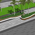 Tree Pit Design With Green Grass Wooden Edges Marble Surface And Surrounding Trees