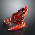 Professional Chef Displaying Cooked Red Lobster With Glistening Shell On Black Background 3d model