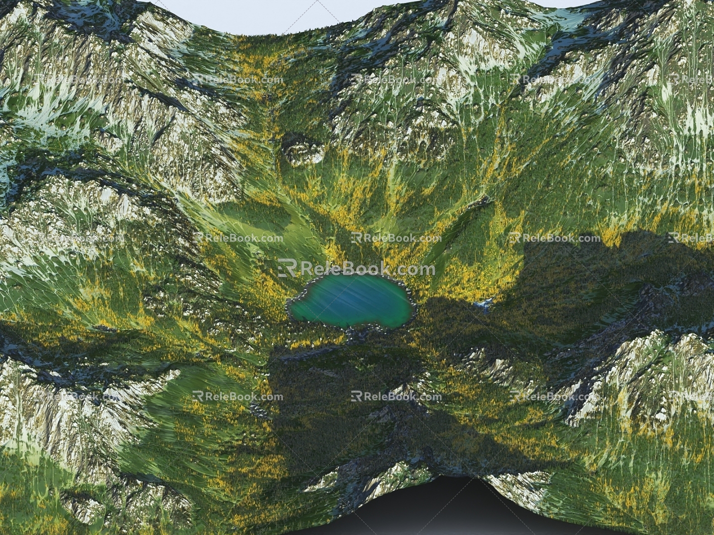 Mountain Mountains Terrain Mountain Hills Lakes 3d model