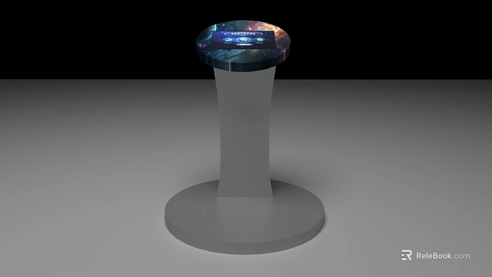 DP Device Modern Display Stand With Circular Top Screen And Gray Base 3d model 