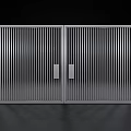 Modern Metal Double Gates With Vertical Slats Design And Symmetric Handles