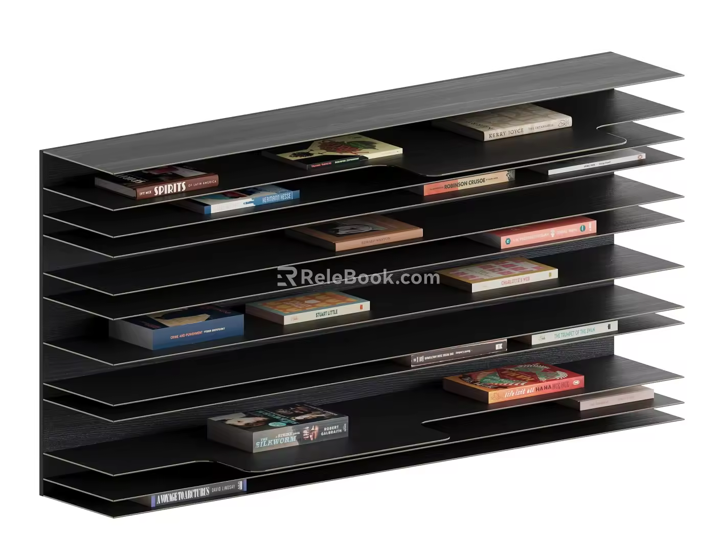 Wall Bookshelf Invisible Hanging Wall Storage Rack Simple Style Display Rack Wall Hanging Middle Ancient Bookshelf spectrum 3d model