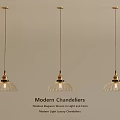 Elegant Modern Luxury Chandeliers With Three White Glass Light Shades