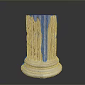 Classical Wooden Column With Intricate Carvings And White Base Against Dark Background Scenery