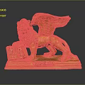 Winged Lion Statue With Stone Tablets And Venezia Inscription On Base