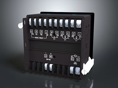 Electronic Control Module With Multiple Terminal Ports Front Panel Buttons And Indicator Lights 3d model