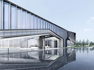 Modern Sales Office Building 3d model