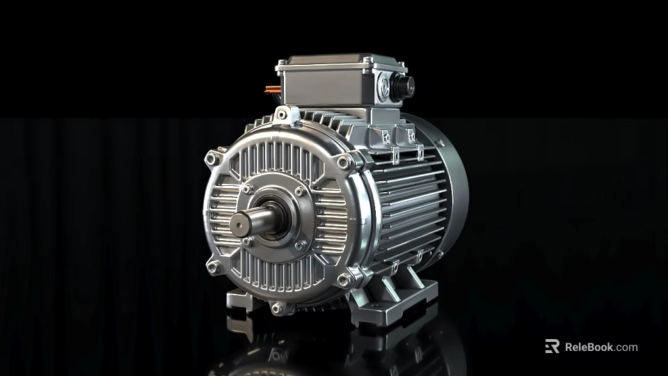 Efficient Office Appliance Electric Motor With Metal Structure And Heat Sink 3d model 