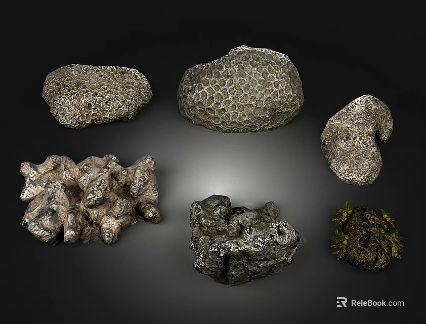 Natural Looking Decorative Rockery Stones With Various Textured Shapes For Garden Landscaping 3d model 