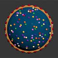 Playful Cupcake Shaped Vehicle With Orange Body Blue Frosting Colorful Sprinkles Red Dots Striped Wheels