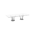 Modern Glass Top Dining Table With Crystal Tree Branch Inspired Legs Design
