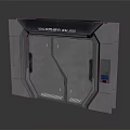 Futuristic Tech Control Panel With Metallic Texture Blue Light And Geometric Lines