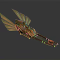 Ancient Style Wooden Winged Spacecraft Model With Intricate Frame Structure 3d model