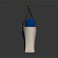 Stylish Beige Tote Bag With Brown Handles And Blue Scarf Inside