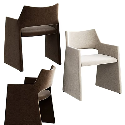 Modern Accent Chairs With Beige And Brown Upholstery For Comfortable Leisure Seating 3d model
